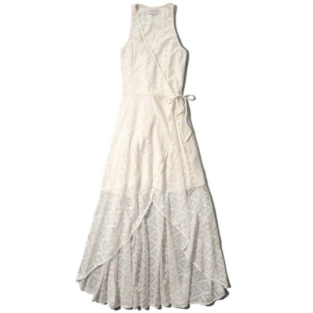 Abercrombie & Fitch Lace High Low Wrap Dress